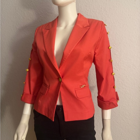 NWOT Single-Breasted Blazer 3/4 Sleeves Notched Lapel One Button Closure Lined - Picture 9 of 16